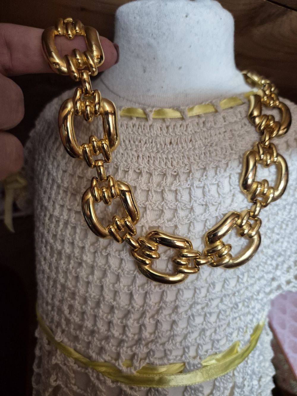 Vintage Gold Chunky Link Necklace